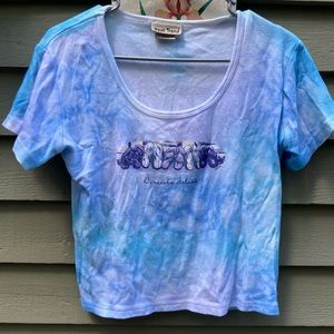 Ocracoke Island crop tee with flip flops Size M